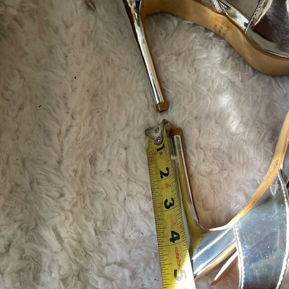 Herstyle Estrella patent metallic silver ankle straps sandals back lace size 11 - Picture 7 of 10